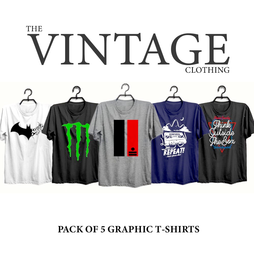 Pack of 5 Printed T-Shirt