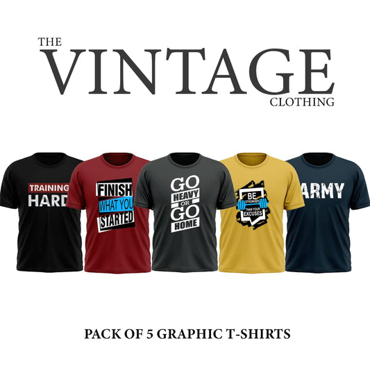 Pack of 5 Printed T-Shirt