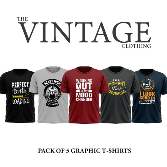 Pack of 5 Printed T-Shirt