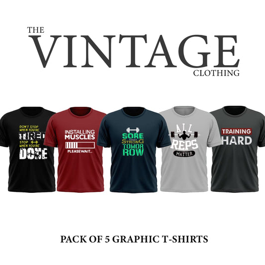 Pack of 5 Printed T-Shirt