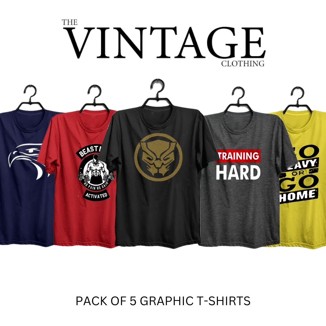 Pack of 5 Printed T-Shirt