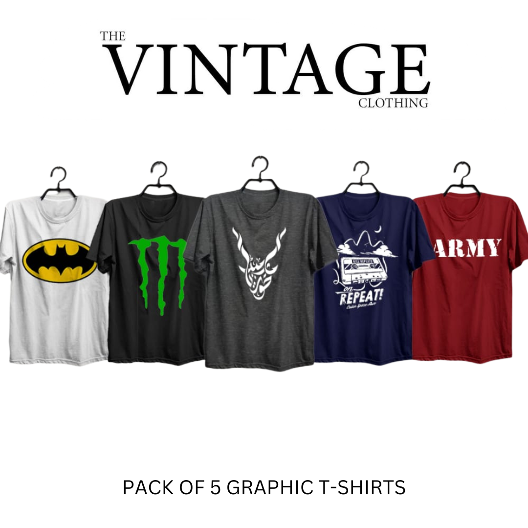 Pack of 5 Printed T-Shirt