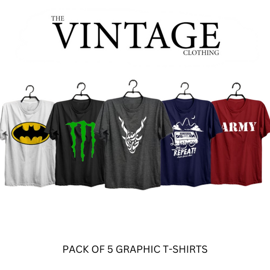 Pack of 5 Printed T-Shirt