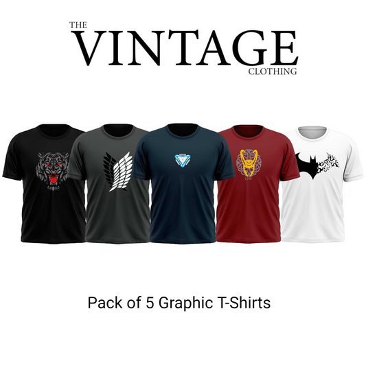 Pack of 5 Printed T-Shirt