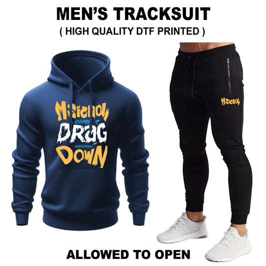 Navy Drag Down Tracksuit ( Hoodie+ Sweatpant )