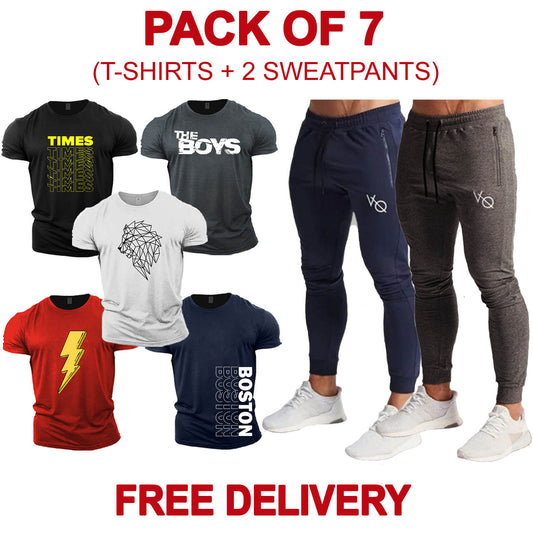 Pack of 7 Flash T-Shirts + VO Trousers