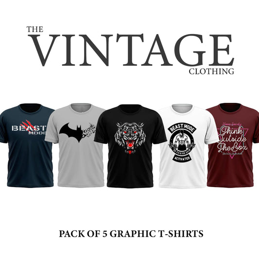 Pack of 5 Printed T-Shirt