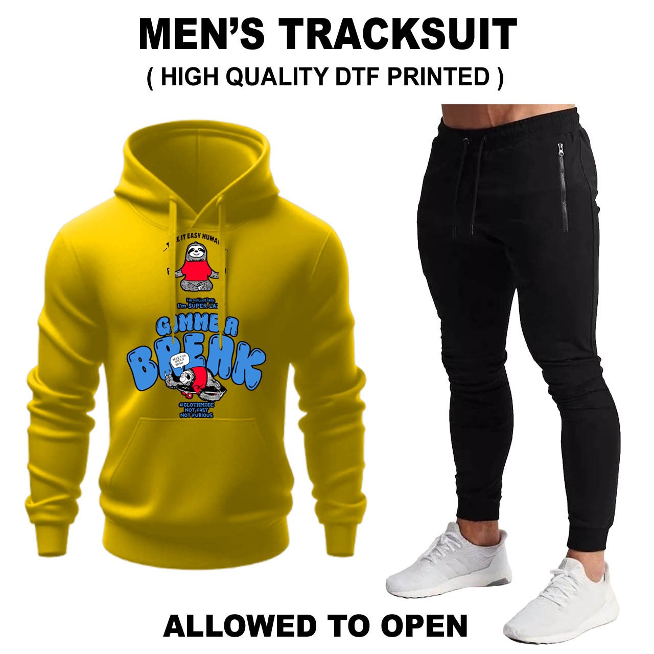 Yellow Break Tracksuit ( Hoodie+ Sweatpant )