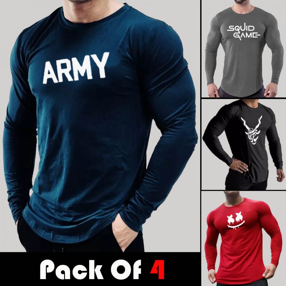 Pack of 4 Printed Full sleeves T-shirts