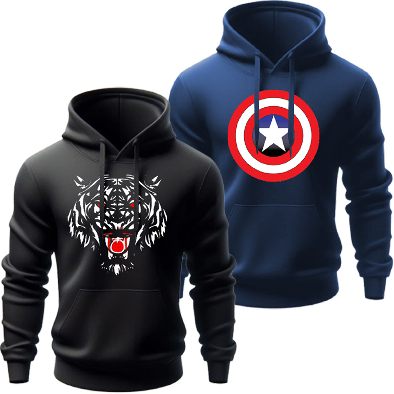 Pack of 2 Black & Navy Hoodies ( Captain Tiger )