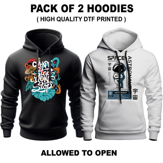 Pack of 2 Black & White Hoodies ( Can't Astronaut )