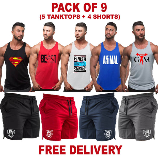 Pack of 9 Pieces (TankTops + Shorts)